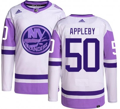 Men's Authentic New York Islanders Kenneth Appleby Adidas Hockey Fights Cancer Jersey