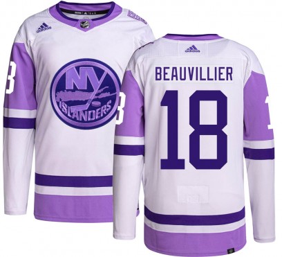 Men's Authentic New York Islanders Anthony Beauvillier Adidas Hockey Fights Cancer Jersey