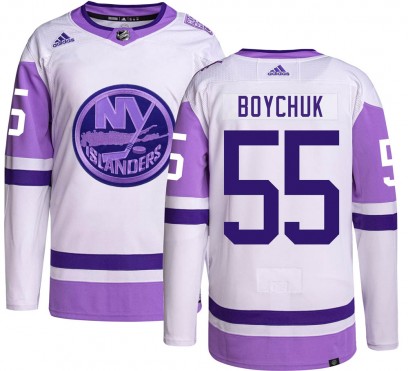 Men's Authentic New York Islanders Johnny Boychuk Adidas Hockey Fights Cancer Jersey