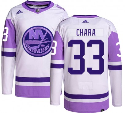 Men's Authentic New York Islanders Zdeno Chara Adidas Hockey Fights Cancer Jersey