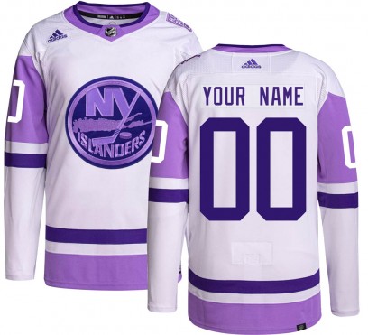 Men's Authentic New York Islanders Custom Adidas Custom Hockey Fights Cancer Jersey