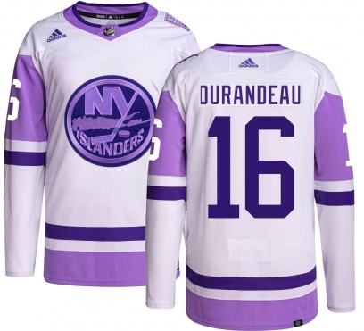 Men's Authentic New York Islanders Arnaud Durandeau Adidas Hockey Fights Cancer Jersey