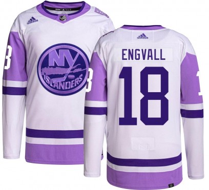 Men's Authentic New York Islanders Pierre Engvall Adidas Hockey Fights Cancer Jersey