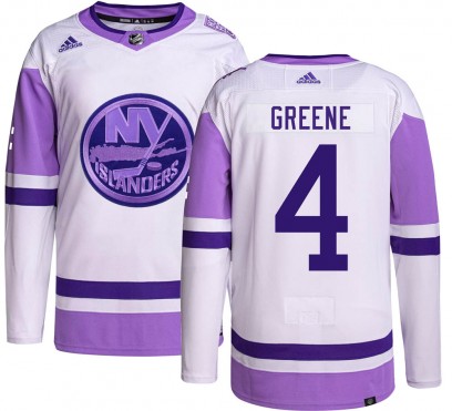 Men's Authentic New York Islanders Andy Greene Adidas Hockey Fights Cancer Jersey - Green