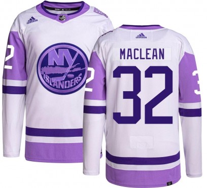 Men's Authentic New York Islanders Kyle Maclean Adidas Kyle MacLean Hockey Fights Cancer Jersey