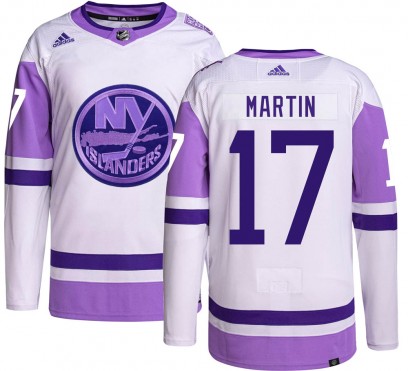 Men's Authentic New York Islanders Matt Martin Adidas Hockey Fights Cancer Jersey