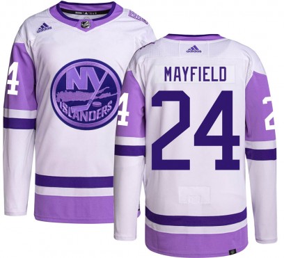 Men's Authentic New York Islanders Scott Mayfield Adidas Hockey Fights Cancer Jersey