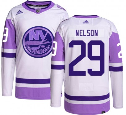 Men's Authentic New York Islanders Brock Nelson Adidas Hockey Fights Cancer Jersey