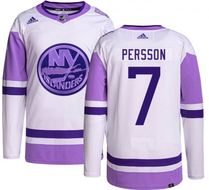 Men's Authentic New York Islanders Stefan Persson Adidas Hockey Fights Cancer Jersey