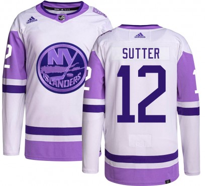 Men's Authentic New York Islanders Duane Sutter Adidas Hockey Fights Cancer Jersey