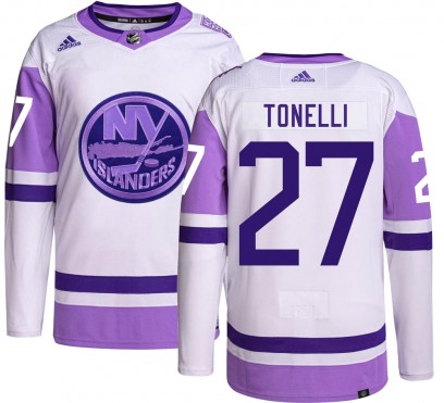 Men's Authentic New York Islanders John Tonelli Adidas Hockey Fights Cancer Jersey