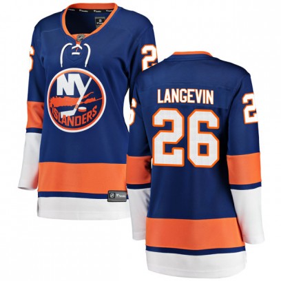 Women's Breakaway New York Islanders Dave Langevin Fanatics Branded Home Jersey - Blue