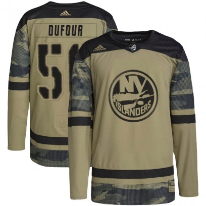 Youth Authentic New York Islanders William Dufour Adidas Military Appreciation Practice Jersey - Camo