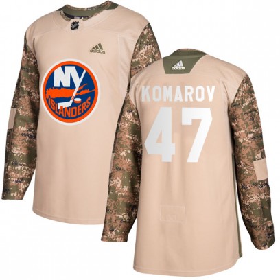 Youth Authentic New York Islanders Leo Komarov Adidas Veterans Day Practice Jersey - Camo