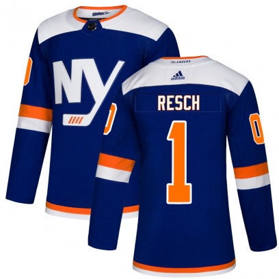 Men's Authentic New York Islanders Glenn Resch Adidas Alternate Jersey - Blue