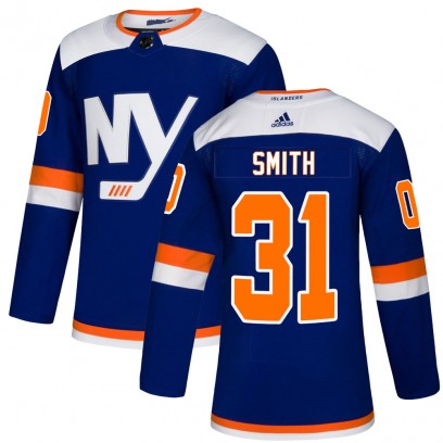 Men's Authentic New York Islanders Billy Smith Adidas Alternate Jersey - Blue