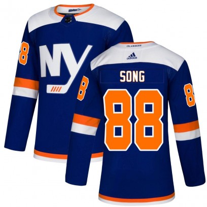 Men's Authentic New York Islanders Andong Song Adidas Alternate Jersey - Blue