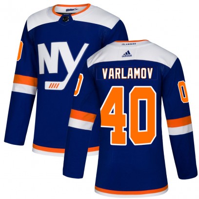 Men's Authentic New York Islanders Semyon Varlamov Adidas Alternate Jersey - Blue