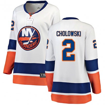 Women's Breakaway New York Islanders Dennis Cholowski Fanatics Branded Away Jersey - White