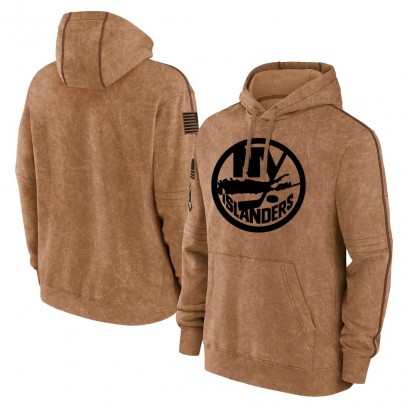 Youth New York Islanders 2023 Salute to Service Club Pullover Hoodie - Brown