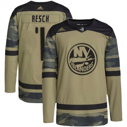 Men's Authentic New York Islanders Glenn Resch Adidas Military Appreciation Practice Jersey - Camo