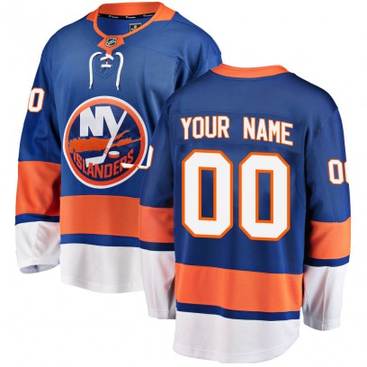 Youth Breakaway New York Islanders Custom Fanatics Branded Custom Home Jersey - Blue