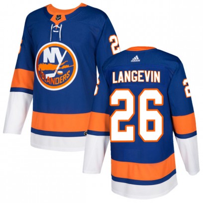 Men's Authentic New York Islanders Dave Langevin Adidas Home Jersey - Royal