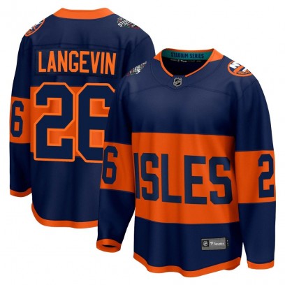Men's Breakaway New York Islanders Dave Langevin Fanatics Branded 2024 Stadium Series Jersey - Navy