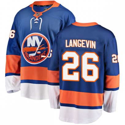 Men's Breakaway New York Islanders Dave Langevin Fanatics Branded Home Jersey - Blue