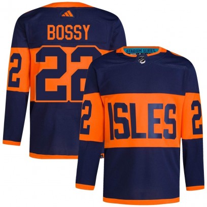 Men's Authentic New York Islanders Mike Bossy Adidas 2024 Stadium Series Primegreen Jersey - Navy