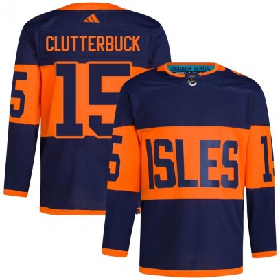 Men's Authentic New York Islanders Cal Clutterbuck Adidas 2024 Stadium Series Primegreen Jersey - Navy
