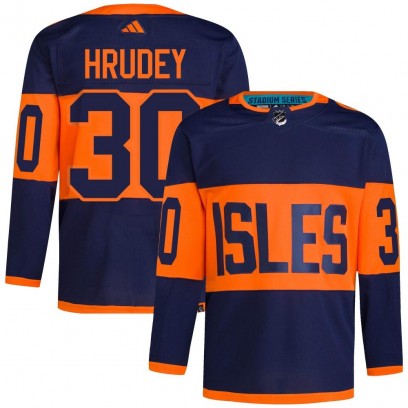 Men's Authentic New York Islanders Kelly Hrudey Adidas 2024 Stadium Series Primegreen Jersey - Navy