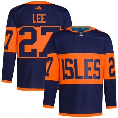 Men's Authentic New York Islanders Anders Lee Adidas 2024 Stadium Series Primegreen Jersey - Navy