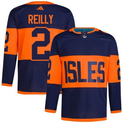 Men's Authentic New York Islanders Mike Reilly Adidas 2024 Stadium Series Primegreen Jersey - Navy