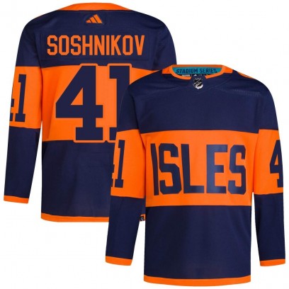 Men's Authentic New York Islanders Nikita Soshnikov Adidas 2024 Stadium Series Primegreen Jersey - Navy