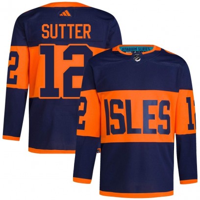 Men's Authentic New York Islanders Duane Sutter Adidas 2024 Stadium Series Primegreen Jersey - Navy