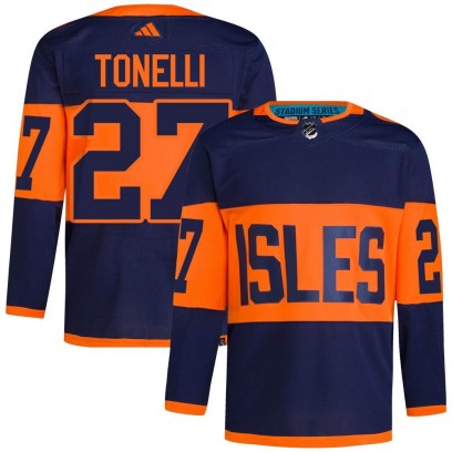 Men's Authentic New York Islanders John Tonelli Adidas 2024 Stadium Series Primegreen Jersey - Navy