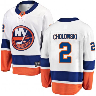 Men's Breakaway New York Islanders Dennis Cholowski Fanatics Branded Away Jersey - White