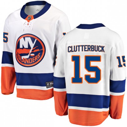 Men's Breakaway New York Islanders Cal Clutterbuck Fanatics Branded Away Jersey - White