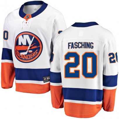 Men's Breakaway New York Islanders Hudson Fasching Fanatics Branded Away Jersey - White