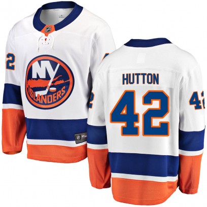 Men's Breakaway New York Islanders Grant Hutton Fanatics Branded Away Jersey - White