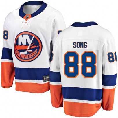 Men's Breakaway New York Islanders Andong Song Fanatics Branded Away Jersey - White