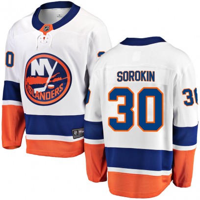 Men's Breakaway New York Islanders Ilya Sorokin Fanatics Branded Away Jersey - White