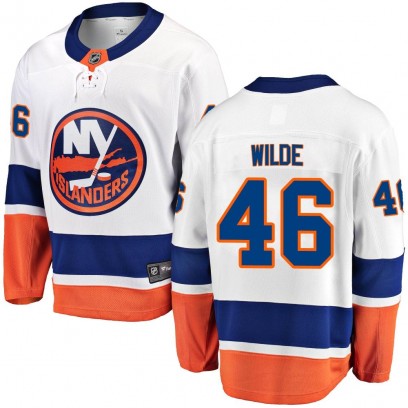 Men's Breakaway New York Islanders Bode Wilde Fanatics Branded Away Jersey - White