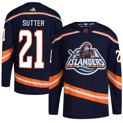 Youth Authentic New York Islanders Brent Sutter Adidas Reverse Retro 2.0 Jersey - Navy