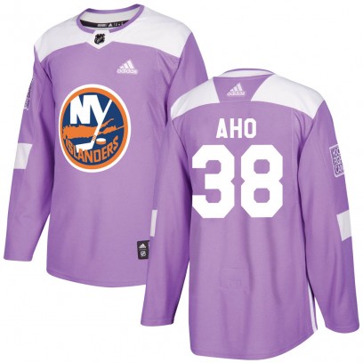 Youth Authentic New York Islanders Sebastian Aho Adidas ized Fights Cancer Practice Jersey - Purple