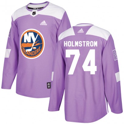 Youth Authentic New York Islanders Simon Holmstrom Adidas Fights Cancer Practice Jersey - Purple