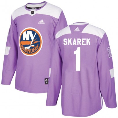 Youth Authentic New York Islanders Jakub Skarek Adidas Fights Cancer Practice Jersey - Purple