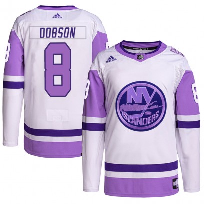 Youth Authentic New York Islanders Noah Dobson Adidas Hockey Fights Cancer Primegreen Jersey - White/Purple