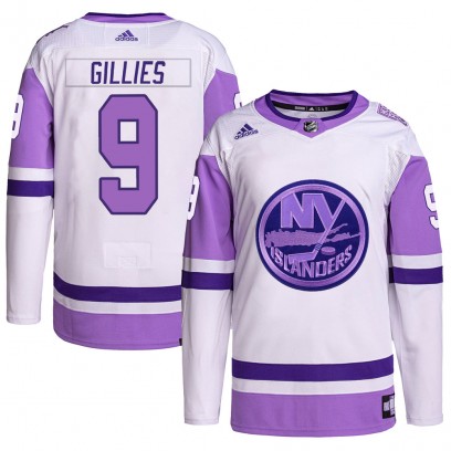 Youth Authentic New York Islanders Clark Gillies Adidas Hockey Fights Cancer Primegreen Jersey - White/Purple